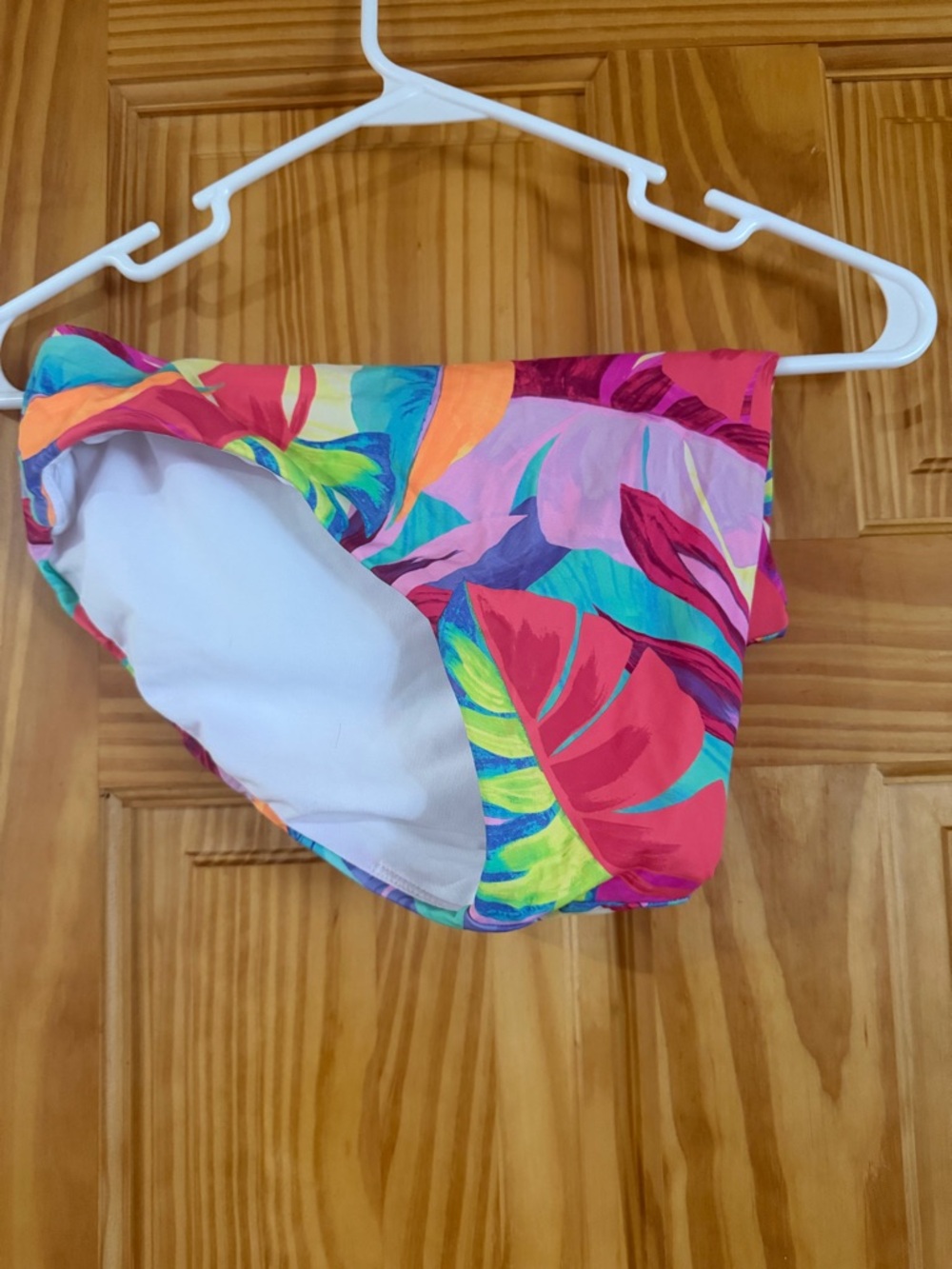 Women’s Tropical Leaf Print Swim Bottom - Pink Multi